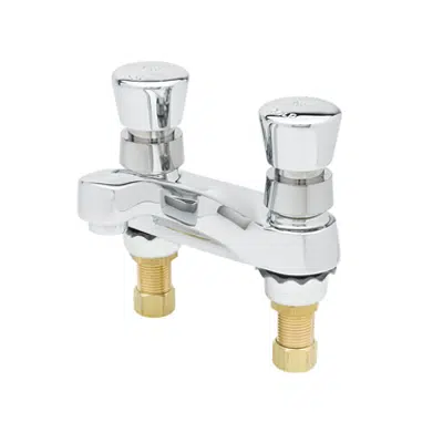 B-0831 Metering Faucet, Deck Mount, 4" Centers, Aerator, Push Button Handles için görüntü