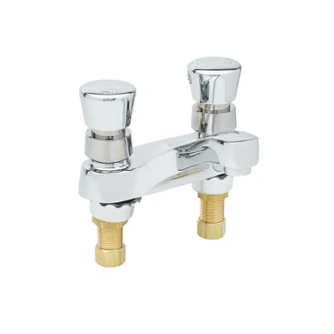B-0831 Metering Faucet, Deck Mount, 4" Centers, Aerator, Push Button Handles