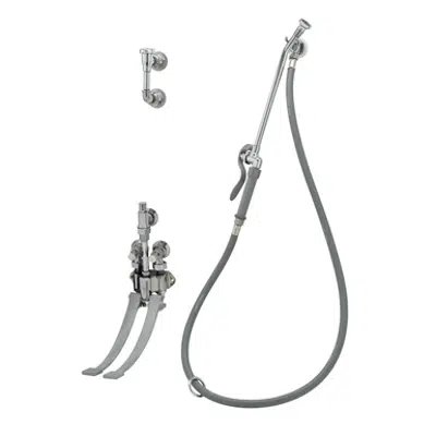 bilde for B-0675 Bedpan Washer, Pedal Valve, Vacuum Breaker, Wall Hook Hose Connection, 5' PVC Hose