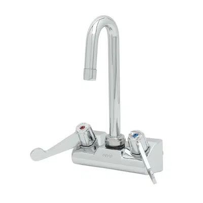 Image for 5F-4WWX03 Equip 4" Wall Mount Faucet, 3" Swivel Gooseneck, 2.2 gpm Aerator, 4" Wrist-Action Handles