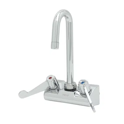 Imagem para 5F-4WWX03 Equip 4" Wall Mount Faucet, 3" Swivel Gooseneck, 2.2 gpm Aerator, 4" Wrist-Action Handles}