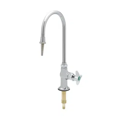 BL-5705-01 Lab Faucet, Single Temp. Control, Swivel/Rigid Gooseneck, Serrated Tip, 4-Arm Handle图像