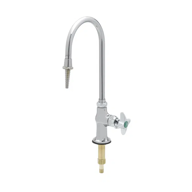 BL-5705-01 Lab Faucet, Single Temp. Control, Swivel/Rigid Gooseneck, Serrated Tip, 4-Arm Handle