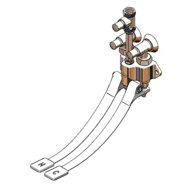 Image pour B-0504-02 Double Pedal Valve, Wall Mount, Loose Key Angle Stops, Straight Volume Control