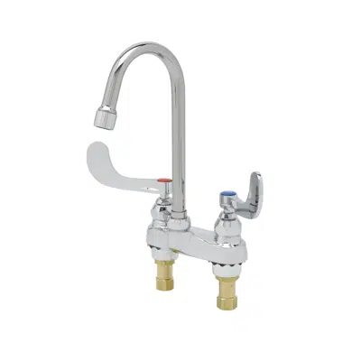 billede til B-0892-01-WS Medical Fct, Deck Mt, Swivel/Rigid Gooseneck, 1.5 GPM Aerator, 4" Wrist Action Handles