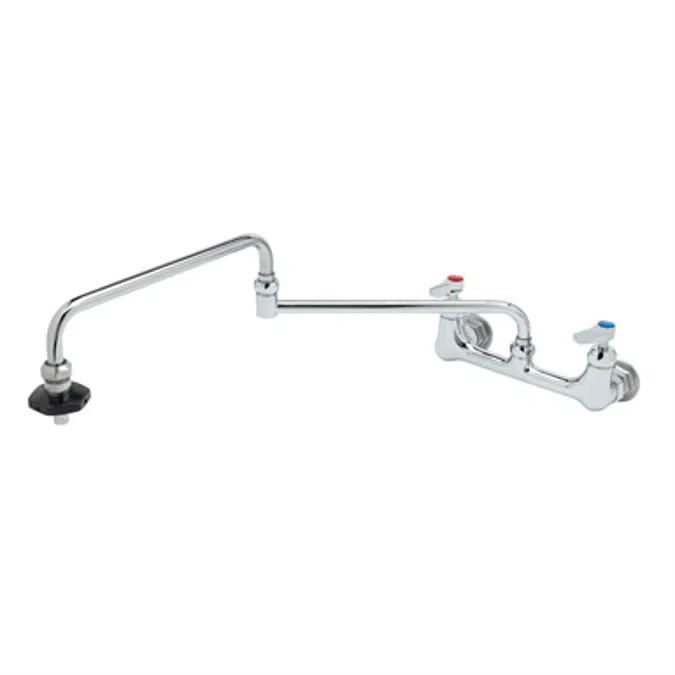 B-0598 Pot Filler, Wall Mount, 8" Centers, 24" Double Joint Nozzle, Insulated On-Off Control