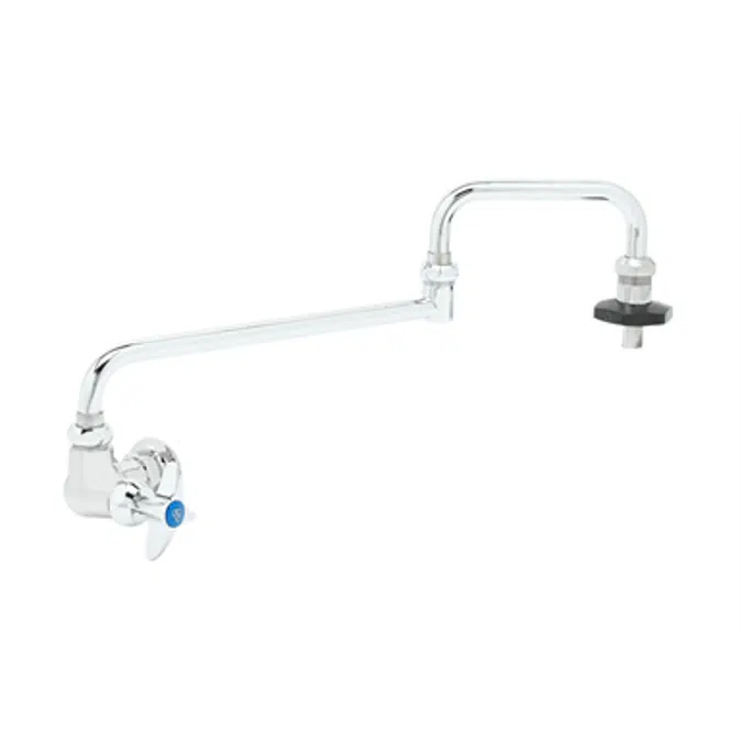 B-0592-CR Pot Filler, Wall Mount, Single Control, Cerama, 18" Double-Joint Nozzle, Insulated On/Off