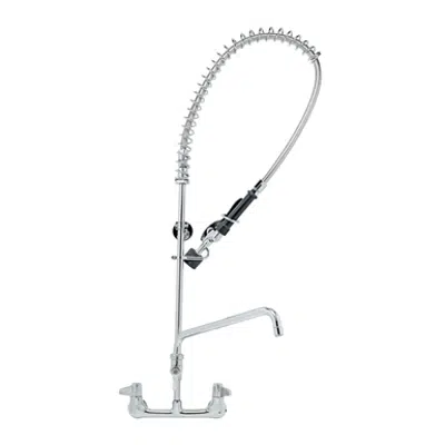 5PR-8W12-C Equip 8" Wall Mount Low Flow Pre-Rinse Unit with 12" Swing Nozzle and Add-On Faucet için görüntü