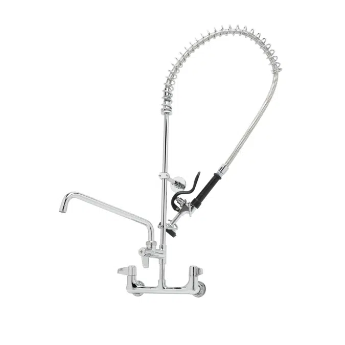 5PR-8W08 Pre-Rinse, Wall Mount Base, 8" Centers, 6" Wall Bracket, 8" Add-On Faucet