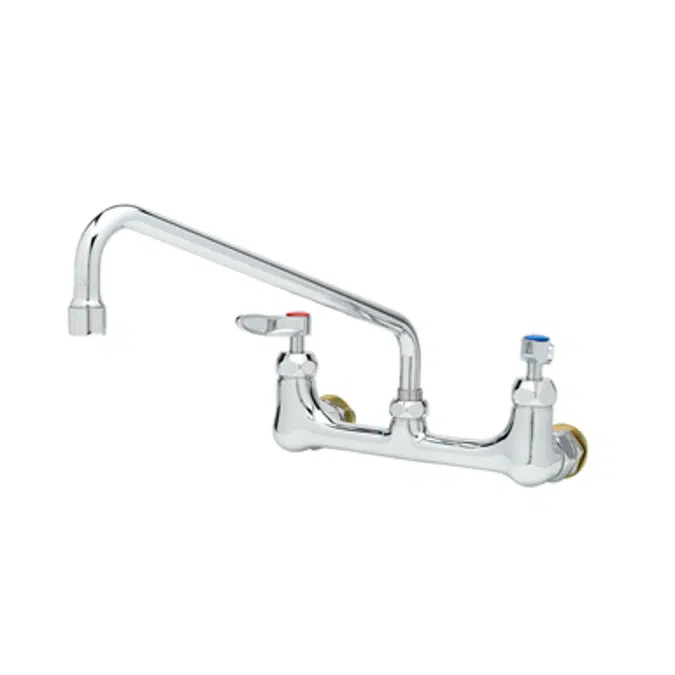 B-0231-CC-CR 8" c/c Double Pantry Faucet, Wall Mount, 12" Swing Nozzle (062X), 00CC Inlets & Ceramas