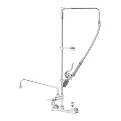 Imagem para B-0131-12-CRBJK Pre-Rinse, Overhead Swivel Arm, 8" Wall Mount Base, Ceramas, B-0107-J & B-0230-K}