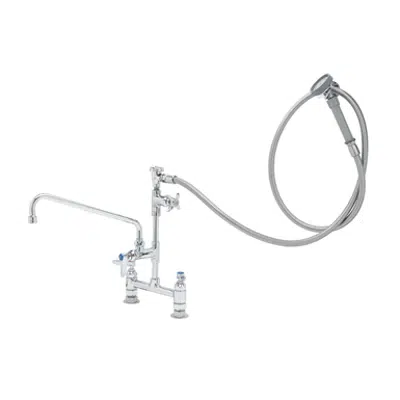 Image for B-0177 Spray Assembly, 8" Deck Mount Base, 12" Add-On Faucet, Angled Sprayer, VB & B-0080-H Hose
