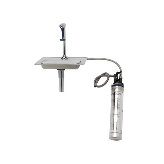 B-1230-WFK Water Station w/ 8" Pedestal Type Glass Filler, Drip Pan, Drain & Water Filtration Kit