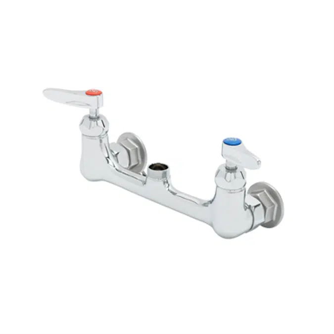 B-0230-CR-LN Double Pantry Swivel Base Faucet, Wall Mount, 8" Centers, Ceramic Cartridges, Less Nozzle