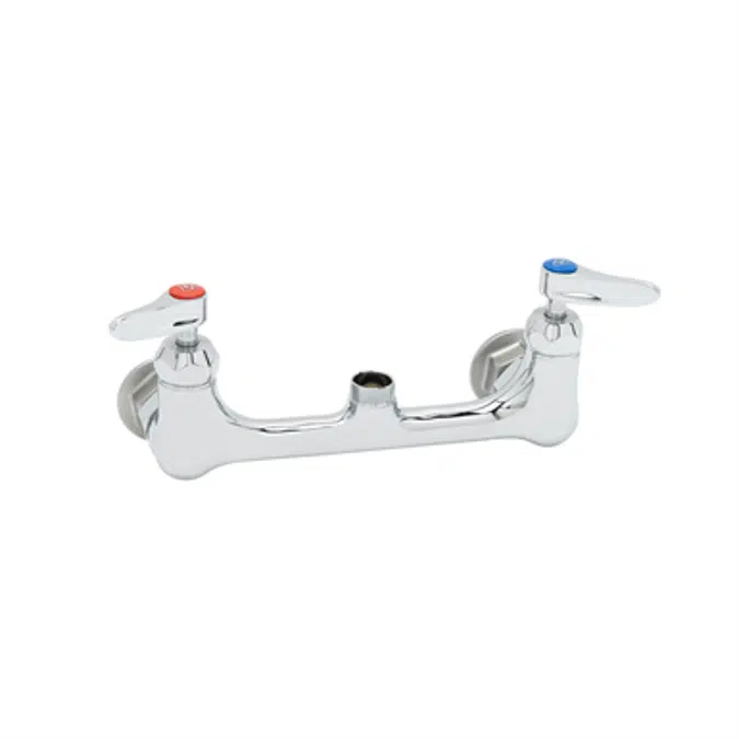 B-0230-CR-LN Double Pantry Swivel Base Faucet, Wall Mount, 8" Centers, Ceramic Cartridges, Less Nozzle