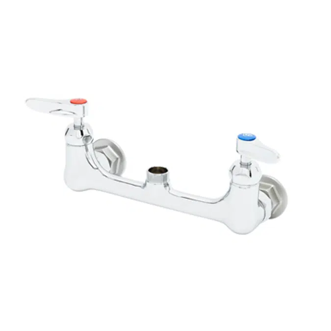 B-0230-CR-LN Double Pantry Swivel Base Faucet, Wall Mount, 8" Centers, Ceramic Cartridges, Less Nozzle