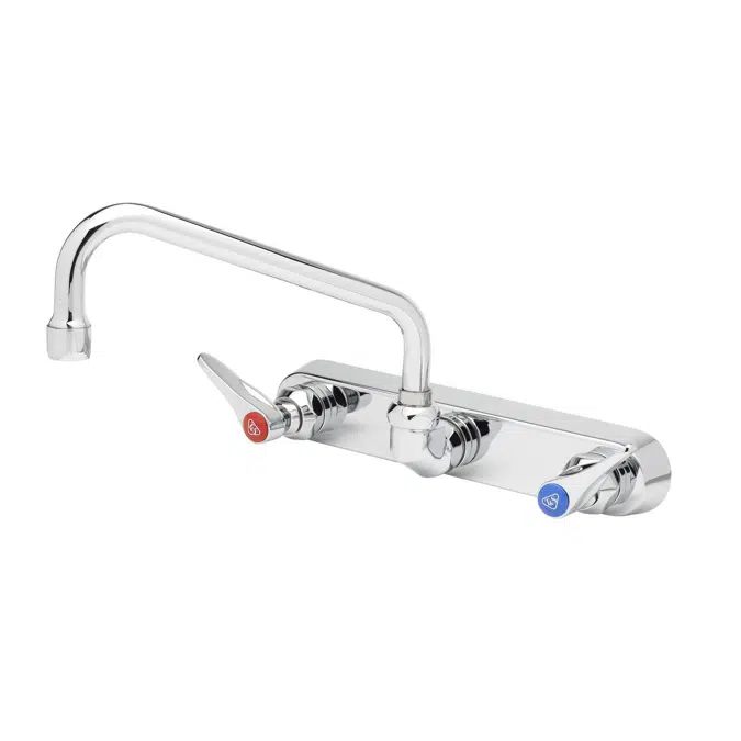 B-1126 Workboard Faucet, Wall Mount, 8" Centers, 8" Swing Nozzle, Lever Handles