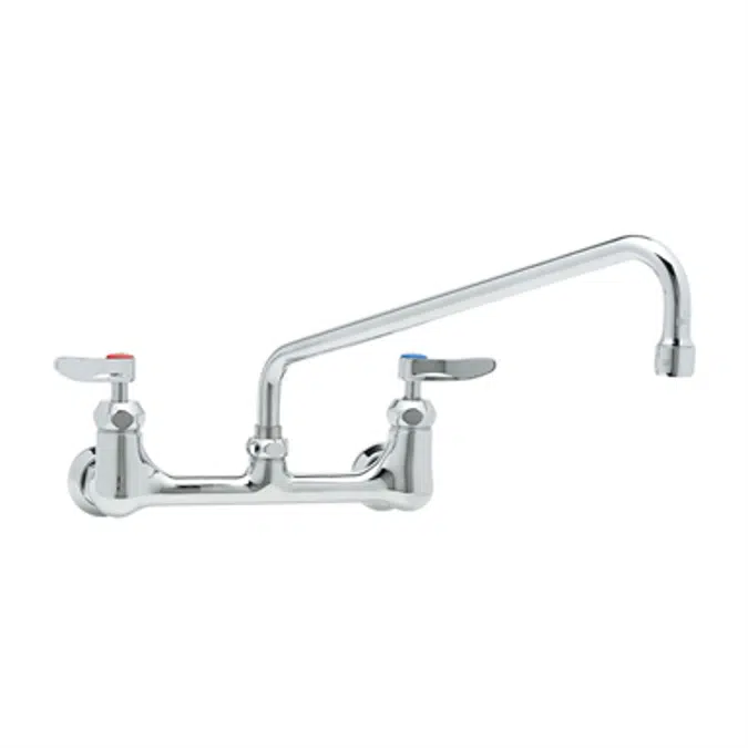 B-0231-EE-CR 8" c/c Double Pantry Faucet, Wall Mount, Ceramas, 12" Swing Nozzle, 00EE Male Inlets