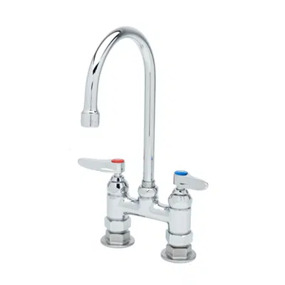 bild för B-0325 Double Pantry Faucet, Deck Mount, 4" Centers, Swivel Gooseneck