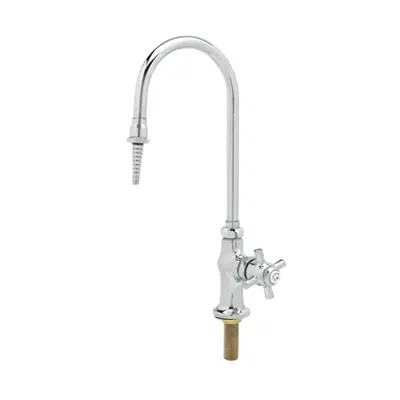 BL-5850-01TL Lab Faucet, Tin Lined, Single Temp, Swivel/Rigid Gooseneck, Serrated Tip, Fast Self Closin图像