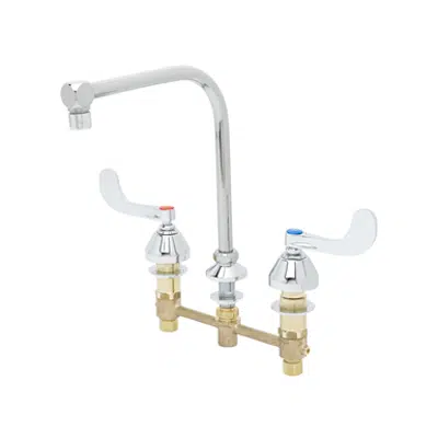 kuva kohteelle B-2859 Lavatory Faucet, 8" Concealed Body, High-Arc Gooseneck & 2.2 gpm Aerator, 4" Wrist Handles