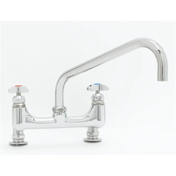 B-0293 BIG-FLO Mixing Faucet, 8" Deck Mount, 12" Swing Nozzle, 00YY Inlet Flanges