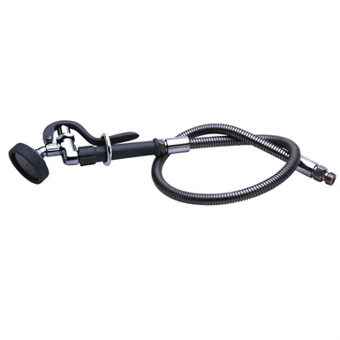 B-0950 Spray Assembly, 44" Flex Stainless Steel Hose, Self-Closing Angled Spray Valve