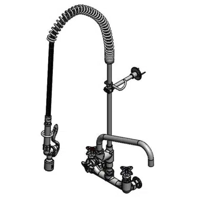 Image for B-0287-427-BC Big-Flow Pre-Rinse Unit, 8" Wall Mount, 12" Add-On Faucet, B-0107-C Spray Valve, Inlet Kit