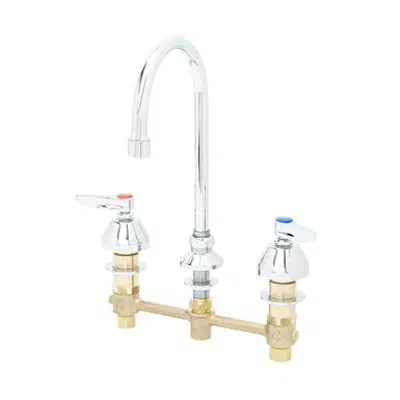 bild för B-2850 Lavatory Faucet, Concealed Body, 8" Centers, Rigid Gooseneck, Lever Handles