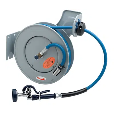 bild för B-7232-01 Hose Reel, Open, Epoxy Coated Steel, 35' Hose, 3/8" ID with Spray Valve