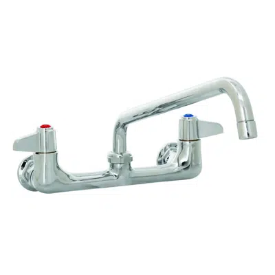 Imagem para 5F-8WLS12 8" Wall Mount Faucet, 12" Swing Nozzle, Lever Handles, Inlet Supply Kit equip}