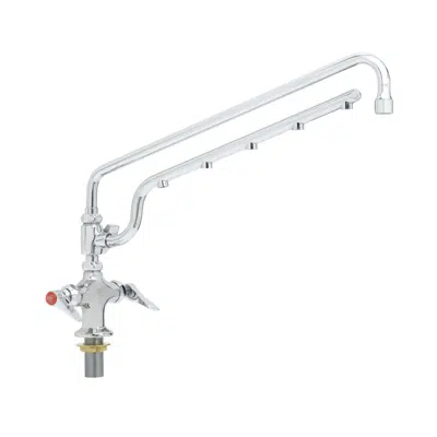 B-0200-U18 ULTRARINSE Single Hole Deck Mount Mixing Faucet, 18" Swing Nozzle, 16" 1.5 GPM Sprayer Arm, Quarter-Turn Eterna Cartridge w/ Spring Check, Lever Handles & 18" SS Flexible Inlets图像