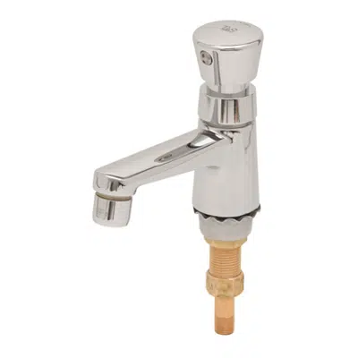 bild för B-0712 Sill Faucet, Self-Closing Metering, Push-Button, 1/2" NPSM Male Shank & 1/4" NPT Tailpiece