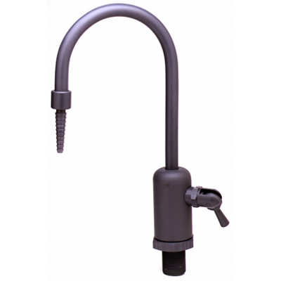 BL-9515-01 Lab Faucet, Dual-Control Handle, Gray PVC, Rigid Gooseneck, Serrated Tip, 3/8"Female Inlet图像