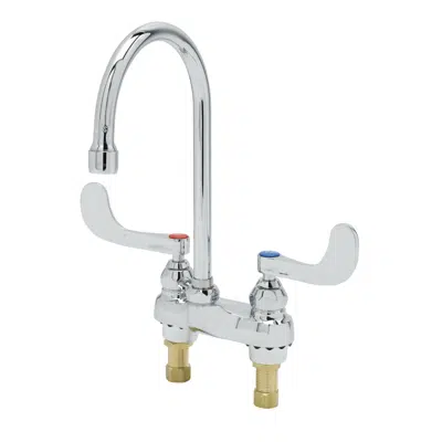 B-0892-122X-LAM Medical Faucet, 4" Centerset, Swivel/Rigid Gooseneck, 2.2 gpm Laminar Outlet, 4" Handles için görüntü