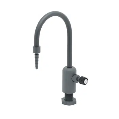 Image for BL-9505-01 Lab Faucet, Single Control, Grey PVC, Rigid Gooseneck, Serrated Tip, 3/8" NPT Female Inlet