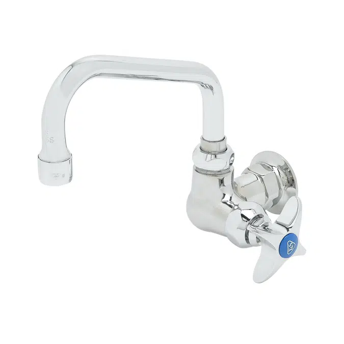 B-0212-F05 Single Temp Faucet, Wall Mount, 6" Swing Nozzle, 0.5 GPM Non-Aerated Outlet, 4-Arm Handle