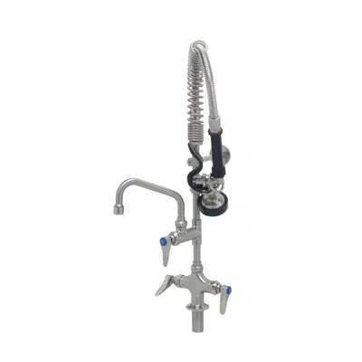 SMPK-2DLN-06 Stainless Steel Mini-Pre-Rinse unit w/ S-0107, 6" Swing Nozzle, Lever Handles & Wall Bracket图像