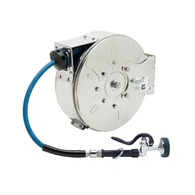 Image pour B-7122-C01 Hose Reel, Enclosed, Stainless Steel, 30' Hose, 3/8" ID with Spray Valve