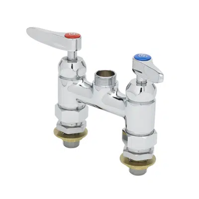 B-0225-LN-CC-CR 4" Double Pantry Base Faucet, Swivel Outlet, Deck Mount, Ceramas, 00CC Inlets, Less Nozzle图像