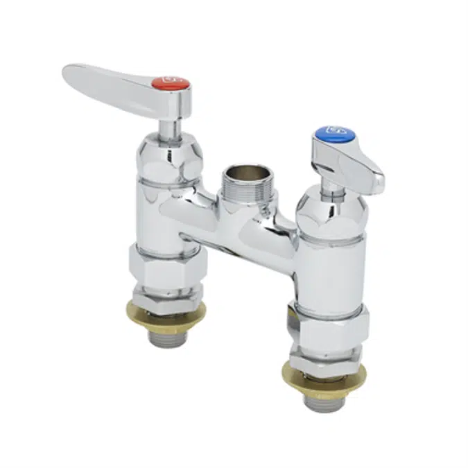 B-0225-LN-CC-CR 4" Double Pantry Base Faucet, Swivel Outlet, Deck Mount, Ceramas, 00CC Inlets, Less Nozzle
