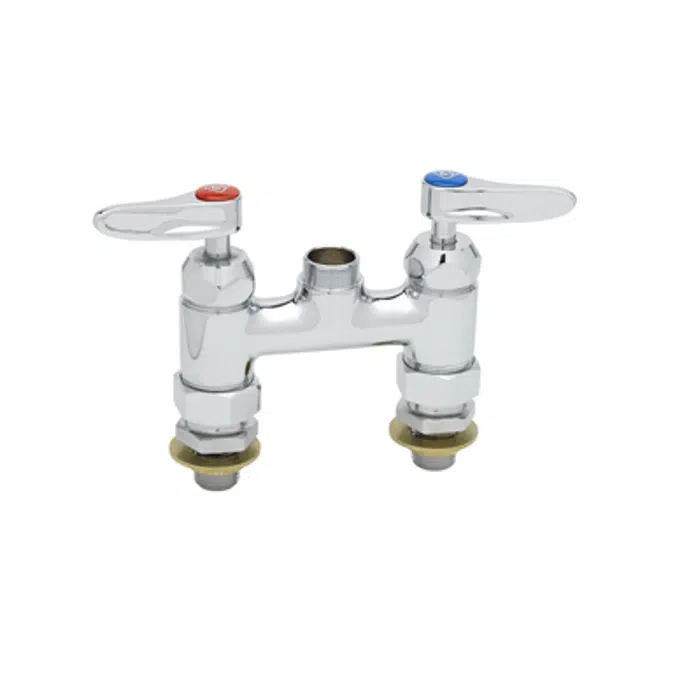 B-0225-LN-CC-CR 4" Double Pantry Base Faucet, Swivel Outlet, Deck Mount, Ceramas, 00CC Inlets, Less Nozzle