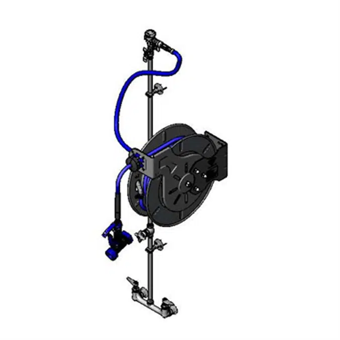 BIM objects - Free download! B-1439 Hose Reel Assembly, Open 50' Hose Reel,  Exposed Piping & Accessories