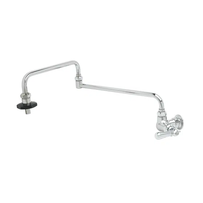 B-0592-26-CH Pot Filler, Wall Mount, Single Temp, 26" Dbl-Joint Nozzle, Insulated On-Off Control, & Decor Club Handle (CW Index)