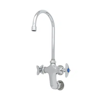 bild för B-0316 Vertical Double Pantry Faucet, Wall Mount, Rigid/Swivel Gooseneck with Stream Regulator