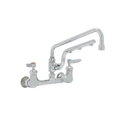 Image for B-0231-U12-CR ULTRARINSE 8" Wall Mount Mixing Faucet, 12" Swing Nozzle, 10" 1.5 GPM Sprayer Arm, Quarter-Turn Cerama Cartridge w/ Check Valves, Lever Handles & 1/2" NPT Female Inlets