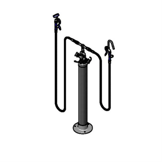 B-0193 Kettle Kaddy, Hook Nozzle & Angled Spray Valve, Hoses, Vac. Breaker, Hot & Cold Controls