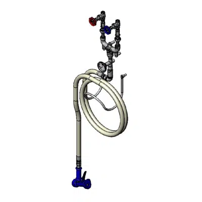 Image for MV-0771-11CW 1/2" Washdown Station, Chrome Plated, 50 Ft. Hose, Thermometer, Stainless Steel Water Gun