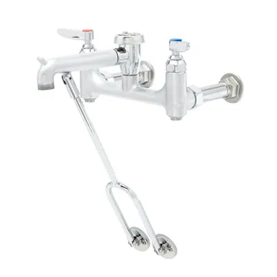 Image for B-0655-BSTR Service Sink Faucet, 8" Wall Mount, Built-In Stops, Vacuum Breaker, Rough Chrome
