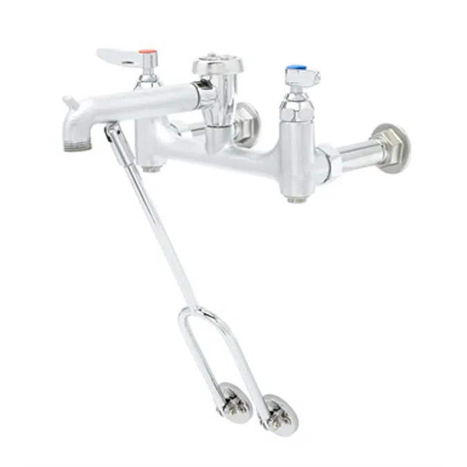 B-0655-BSTR Service Sink Faucet, 8" Wall Mount, Built-In Stops, Vacuum Breaker, Rough Chrome